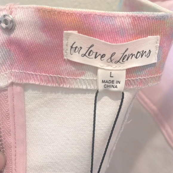 FOR LOVE & LEMONS Smythe Mini Dress In Tie Dye size Large - Picture 7 of 10